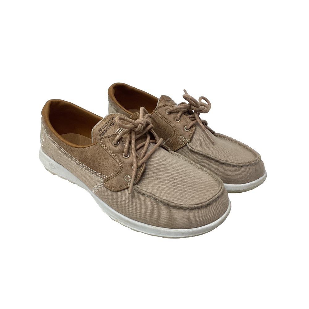 SKECHERS Goga Mat On-the-Go Gen 5 Tan Brown Boat Deck Shoes 15430 Size 10